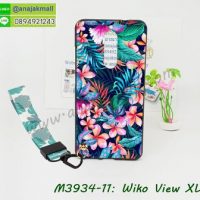 M3934-11 เคสยาง Wiko View XL ลาย Leaf V01 พร้อมสายคล้องมือ