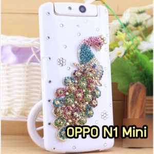 M1029-06 เคสประดับ OPPO N1 Mini ลายนกยูงหลากสี