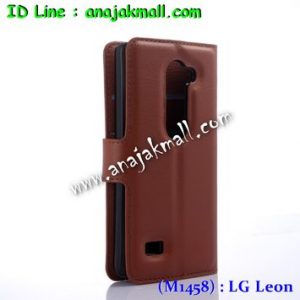 M1458-01 เคสฝาพับ LG Leon สีน้ำตาล