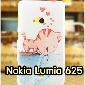 M1146-09 เคสแข็ง Nokia Lumia 625 ลาย Cat & Fish