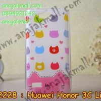 M2228-03 เคสยาง Huawei Honor 3C Lite ลายแมวหลากสี