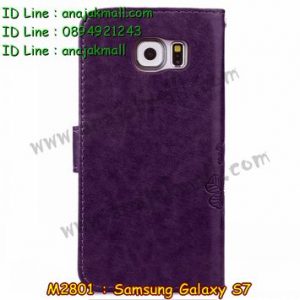 M2801-01 เคสฝาพับ Samsung Galaxy S7 สีม่วง