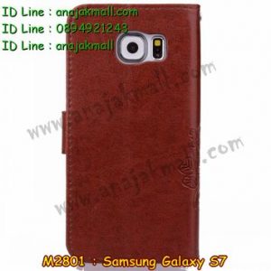 M2801-03 เคสฝาพับ Samsung Galaxy S7 สีน้ำตาลเข้ม