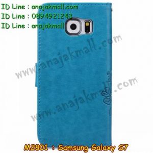 M2801-04 เคสฝาพับ Samsung Galaxy S7 สีฟ้า