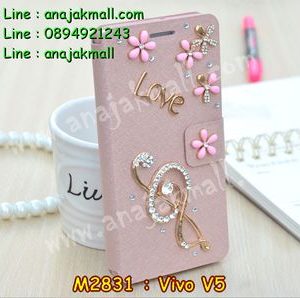 M2831-09 เคสฝาพับคริสตัล Vivo V5 ลาย Music III