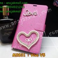 M2831-13 เคสฝาพับคริสตัล Vivo V5 ลาย Love Heart