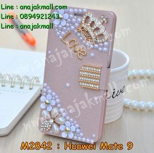 M2842-05 เคสฝาพับคริสตัล Huawei Mate 9 ลาย มงกุฏรัก II