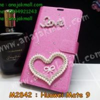 M2842-13 เคสฝาพับคริสตัล Huawei Mate 9 ลาย Love Heart