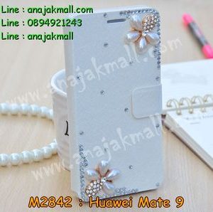 M2842-16 เคสฝาพับคริสตัล Huawei Mate 9 ลาย Two Flower III