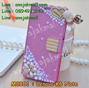 M2861-01 เคสฝาพับคริสตัล Lenovo K6 Note ลาย Love I