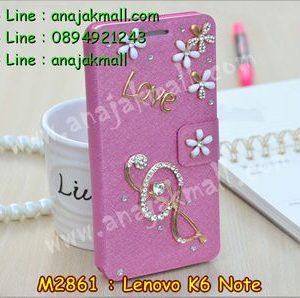 M2861-07 เคสฝาพับคริสตัล Lenovo K6 Note ลาย Music I