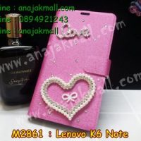 M2861-13 เคสฝาพับคริสตัล Lenovo K6 Note ลาย Love Heart