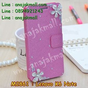 M2861-17 เคสฝาพับคริสตัล Lenovo K6 Note ลาย Fresh Flower I