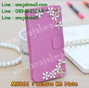 M2861-23 เคสฝาพับคริสตัล Lenovo K6 Note ลาย Flower I