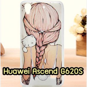 M1285-10 เคสยาง Huawei Ascend G620S ลาย Lady Cat