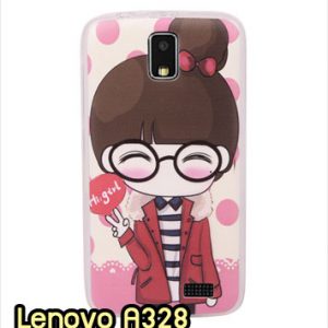 M1262-03 เคสซิลิโคน Lenovo A328 ลาย Hi Girl