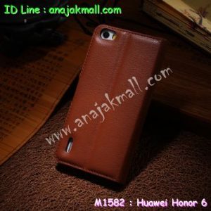 M1582-01 เคสฝาพับ Huawei Honor 6 สีน้ำตาล