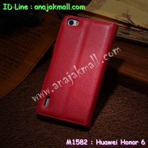 M1582-02 เคสฝาพับ Huawei Honor 6 สีแดง