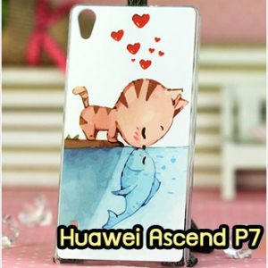 M953-18 เคสแข็ง Huawei Ascend P7 ลาย Cat & Fish