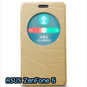 M819-03 เคสฝาพับ ASUS ZenFone 5 สีทอง