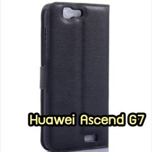 M1371-01 เคสหนังฝาพับ Huawei Ascend G7 สีดำ