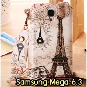 M1013-08 ซองหนัง Samsung Mega 6.3 ลายหอไอเฟล