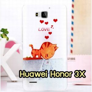 M959-26 เคสแข็ง Huawei Honor 3X ลาย Cat & Fish