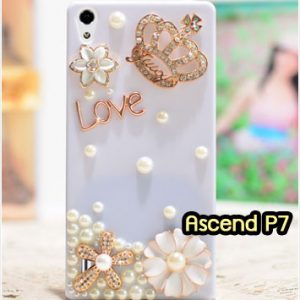 M1319-01 เคสประดับ Huawei Ascend P7 ลายมงกุฏรัก