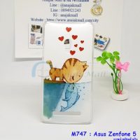 M747-06 เคสแข็ง ASUS ZenFone 5 ลาย Cat & Fish