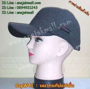 CapW41-01 หมวกแก๊ปมีที่ปิดหู ลายเทา