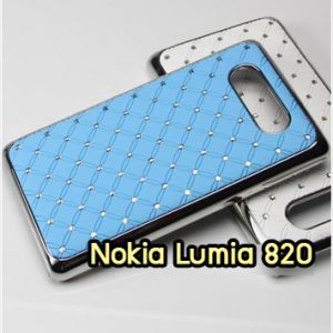 M1064-03 เคสแข็งประดับ Nokia Lumia 820 สีฟ้า