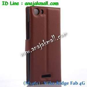 M1461-01 เคสฝาพับ Wiko Ridge Fab 4G สีน้ำตาล