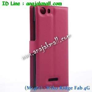 M1461-06 เคสฝาพับ Wiko Ridge Fab 4G สีกุหลาบ