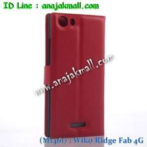 M1461-07 เคสฝาพับ Wiko Ridge Fab 4G สีแดง