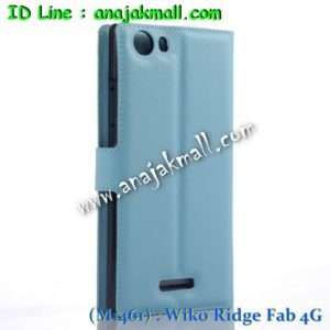 M1461-08 เคสฝาพับ Wiko Ridge Fab 4G สีฟ้า