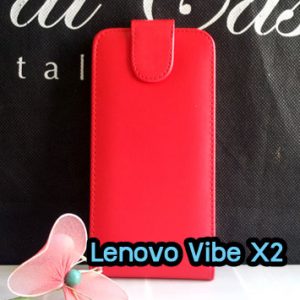 M1418-01 เคสเปิดขึ้น-ลง Lenovo Vibe X2 สีแดง