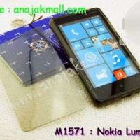 M1571-02 เคสฝาพับ Nokia Lumia 820 สีเทา