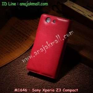 M1646-03 เคสฝาพับ Sony Xperia Z3 Compact สีแดง