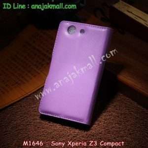 M1646-04 เคสฝาพับ Sony Xperia Z3 Compact สีม่วง