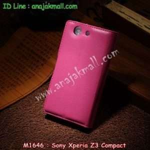 M1646-06 เคสฝาพับ Sony Xperia Z3 Compact สีกุหลาบ