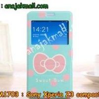 M1703-07 เคสโชว์เบอร์ Sony Xperia Z3 Compact ลาย Sweet Bow