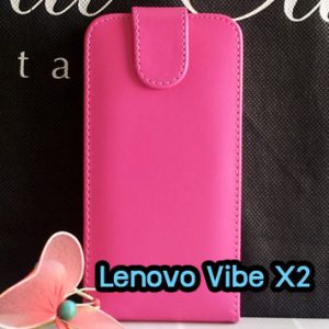 M1418-04 เคสเปิดขึ้น-ลง Lenovo Vibe X2 สีกุหลาบ