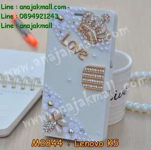 M2844-06 เคสฝาพับคริสตัล Lenovo K5 ลายมงกุฏรัก III