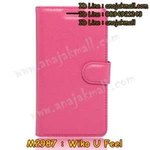 M2987-05 เคสฝาพับ Wiko U Feel สีกุหลาบ