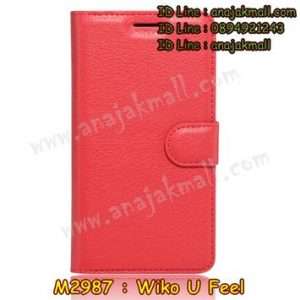 M2987-06 เคสฝาพับ Wiko U Feel สีแดง