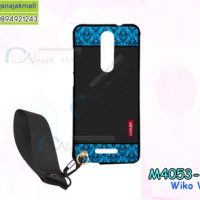 M4053-14 เคสยาง Wiko View ลาย Blue Luxury พร้อมสายคล้องมือ