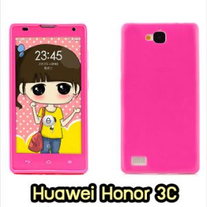 M889-01 เคสซิลิโคนฟิล์มสี Huawei Honor 3C สีชมพูเข้ม
