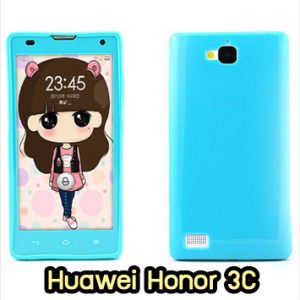 M889-03 เคสซิลิโคนฟิล์มสี Huawei Honor 3C สีฟ้า