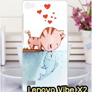 M1326-07 เคสแข็ง Lenovo Vibe X2 ลาย Cat & Fish