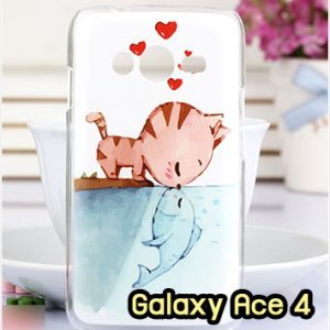 M960-07 เคสแข็ง Samsung Galaxy Ace 4 ลาย Cat & Fish